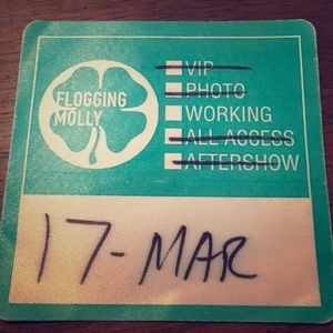 Flogging Molly 🍀 Backstage Pass 🎗 All access